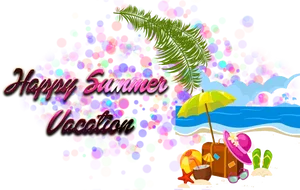 Happy Summer Vacation Greeting PNG Image