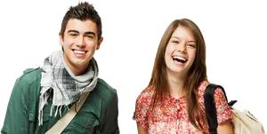Happy Teenagers Laughing Together PNG Image