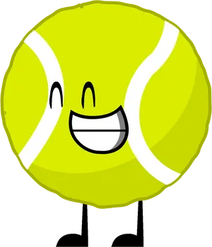 Happy Tennis Ball Character PNG Image