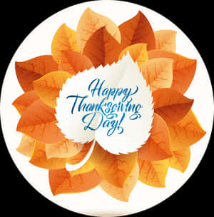 Happy Thanksgiving Day Autumn Leaves PNG image with transparent background