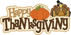 Happy Thanksgiving Turkeyand Pumpkin Graphic PNG Image