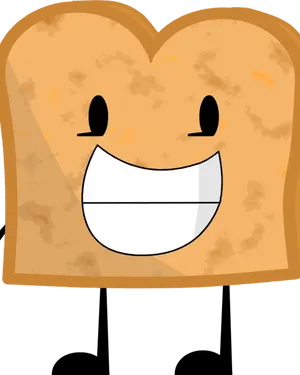 Happy Toast Cartoon Character PNG Image