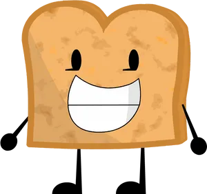 Happy Toast Cartoon Character PNG Image