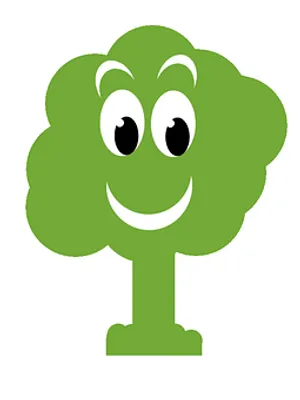 Happy Tree Cartoon Graphic PNG Image