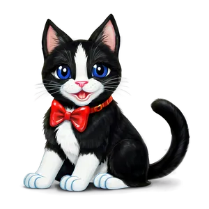 Happy Tuxedo Cat Png Ecn38 PNG Image