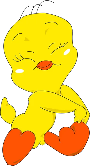 Happy Tweety Bird Illustration PNG Image