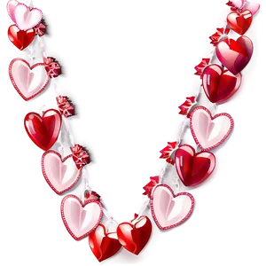 Happy Valentine's Day Heart Garland Png Mwt PNG Image