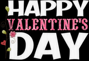 Happy Valentines Day Floral Design PNG