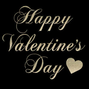 Happy Valentines Day Glitter Text PNG image with transparent background