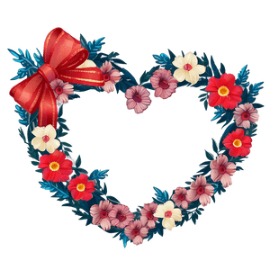 Happy Valentines Floral Heart Wreath PNG awa38 PNG with transparent background