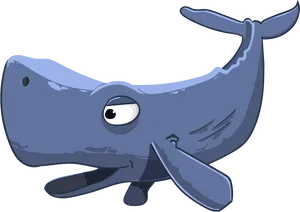 Happy Whale Cartoon Illustration PNG Image