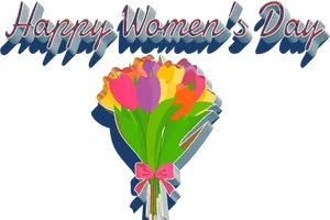 Happy Womens Day Floral Greeting PNG Image