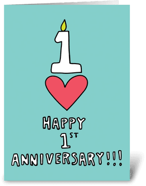 Happy 1st Anniversary Greeting Card - Poster, HD Png Download PNG image with transparent background