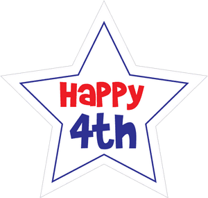 Happy4thof July Star PNG image with transparent background
