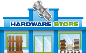 Hardware Store Front Illustration PNG image with transparent background