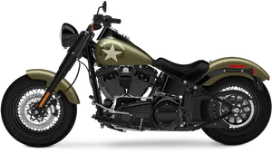 Harley Davidson Military Inspired Motorcycle PNG Image