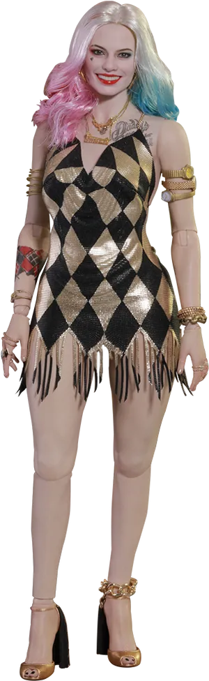 Harley Quinn Classic Costume PNG Image