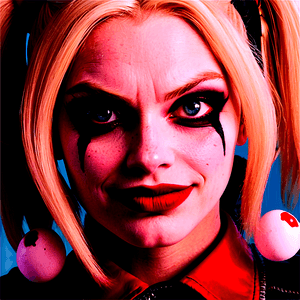 Harley Quinn Face Close-Up PNG kys31 PNG image with transparent background