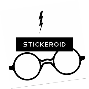 Harry Potter Lightning Scarand Glasses PNG Image