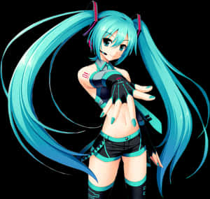 Hatsune Miku - Anime Girl With Nail Polish, HD Png Download PNG with transparent background