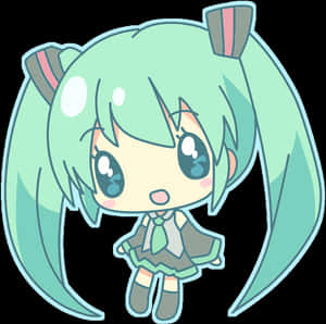 Hatsune Miku Chibi Png - Nightcore Chibi, Transparent Png PNG with transparent background