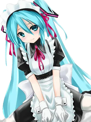 Hatsune Miku Maid Version PNG Image