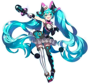 Hatsune Miku Virtual Diva Illustration PNG Image