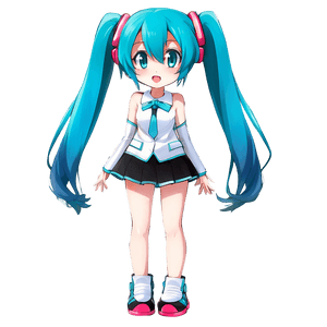 Hatsune Miku Vocaloid Character PNG gnn PNG image with transparent background