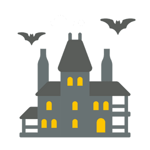 Halloween Village Houses PNG Isolated Pic PNG with transparent background