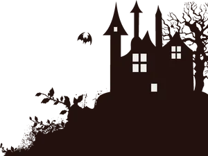 Haunted_ House_ Silhouette PNG Image