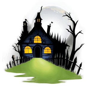 Haunted House Silhouette PNG 05062024 PNG image with transparent background