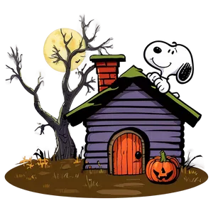 Haunted House Snoopy Halloween Png Awk38 PNG Image