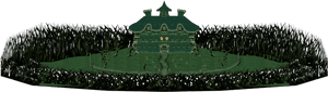 Haunted Mansion Surroundedby Hedges PNG image with transparent background