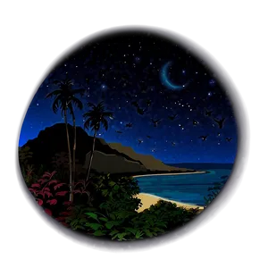 Hawaiian Islands Starry Night Sky Png Mns52 PNG Image