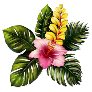 Hawaiian Islands Tropical Flora Png Dro PNG Image