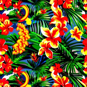 Hawaiian Shirt Print Png Elv PNG Image