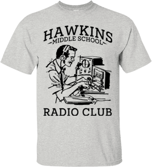 Hawkins Middle School Radio Club T-shirt - 60th Birthday Family T Shirts, HD Png Download PNG image with transparent background