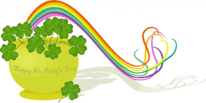 Hd Rainbow Clip St Patricks Day - March Rainbow Pot Of Gold, HD Png Download PNG image with transparent background