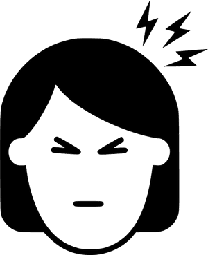 Headache Woman Line - Cartoon Fever Black And White, HD Png Download PNG