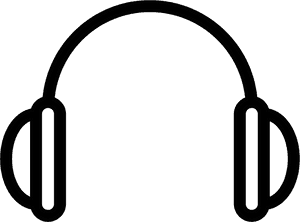 Headphone Icon Simple Black PNG