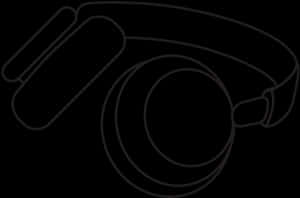 Headphones Outline Graphic PNG image with transparent background
