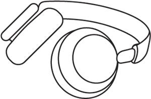 Headphones Outline Graphic PNG Image