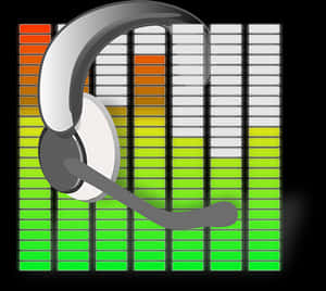 Headphonesand Sound Waves PNG image with transparent background
