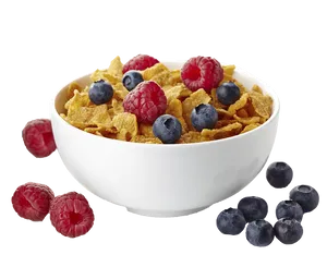 Healthy Breakfast Cerealwith Berries PNG Image