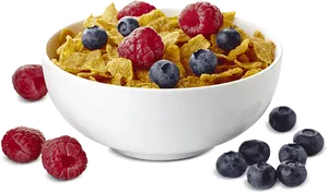 Healthy Breakfast Cerealwith Berries PNG Image