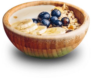 55795 - Granola Yoghurt Banana Blueberries, HD Png Download PNG with transparent background