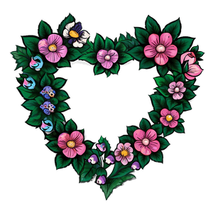 Heart and Flowers Illustration PNG 39 PNG