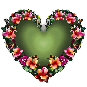 Heart and Flowers Illustration PNG knp PNG