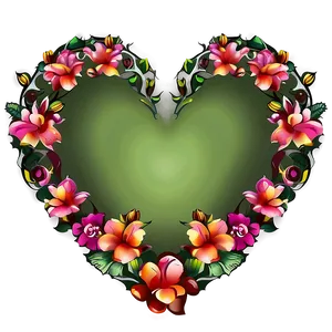 Heart And Flowers Illustration Png Knp PNG Image