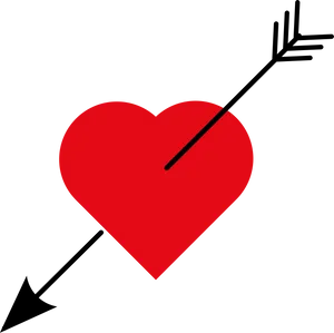 Heart Arrow Love Tattoo Design PNG Image